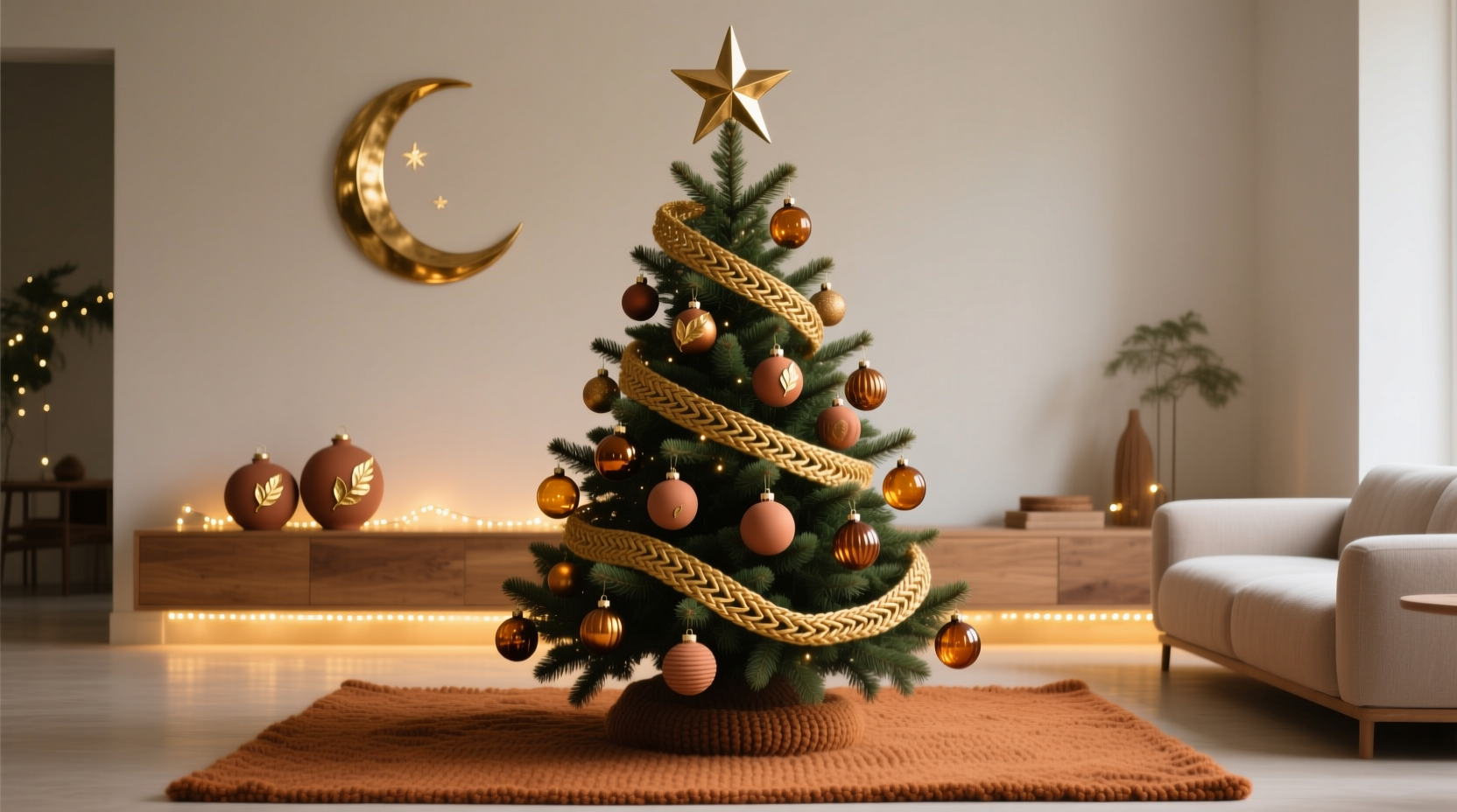how to design a christmas tree around a specific color palette