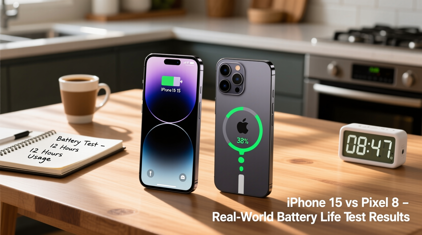 iphone 15 vs pixel 8 battery life real world testing results