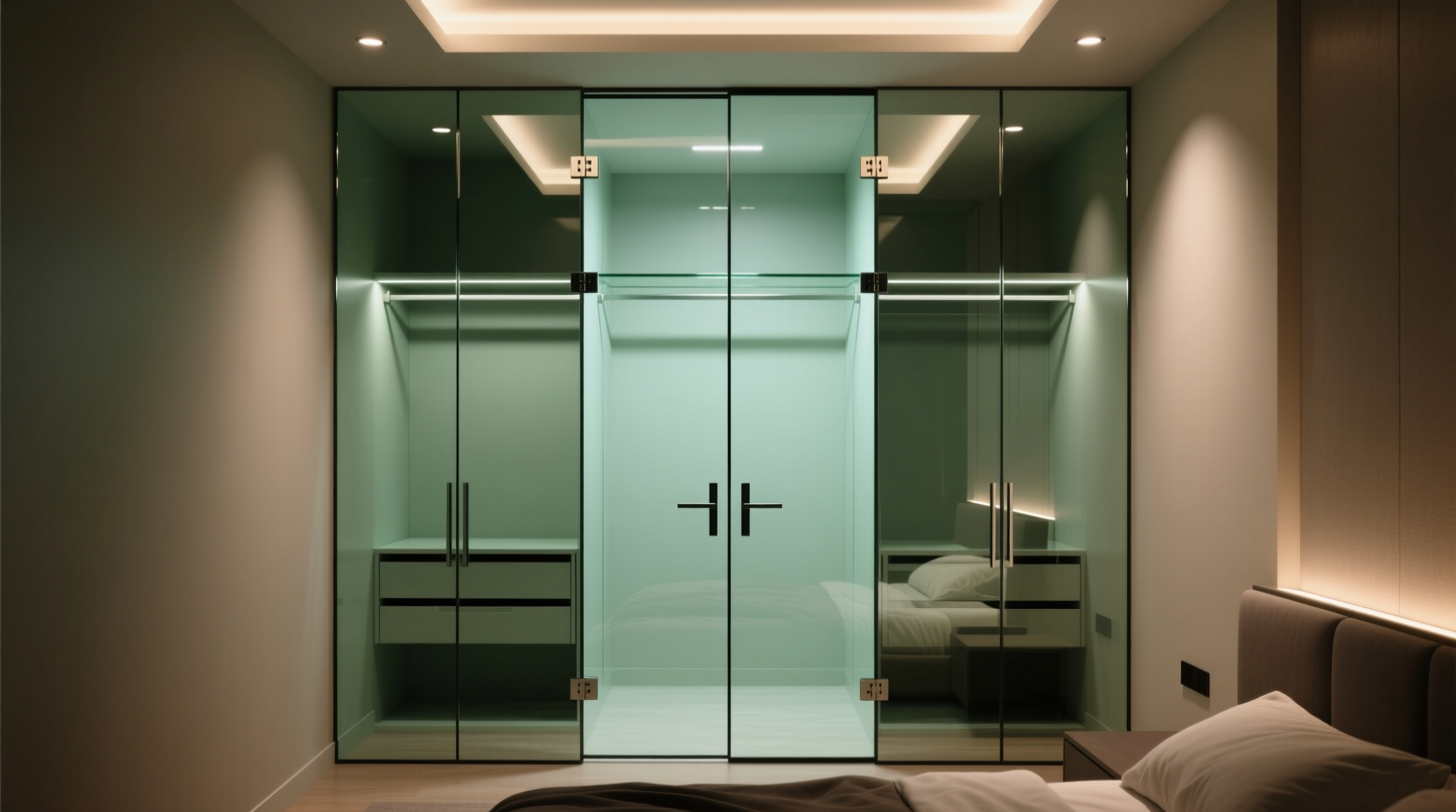 mirrored closet doors for dark small bedrooms
