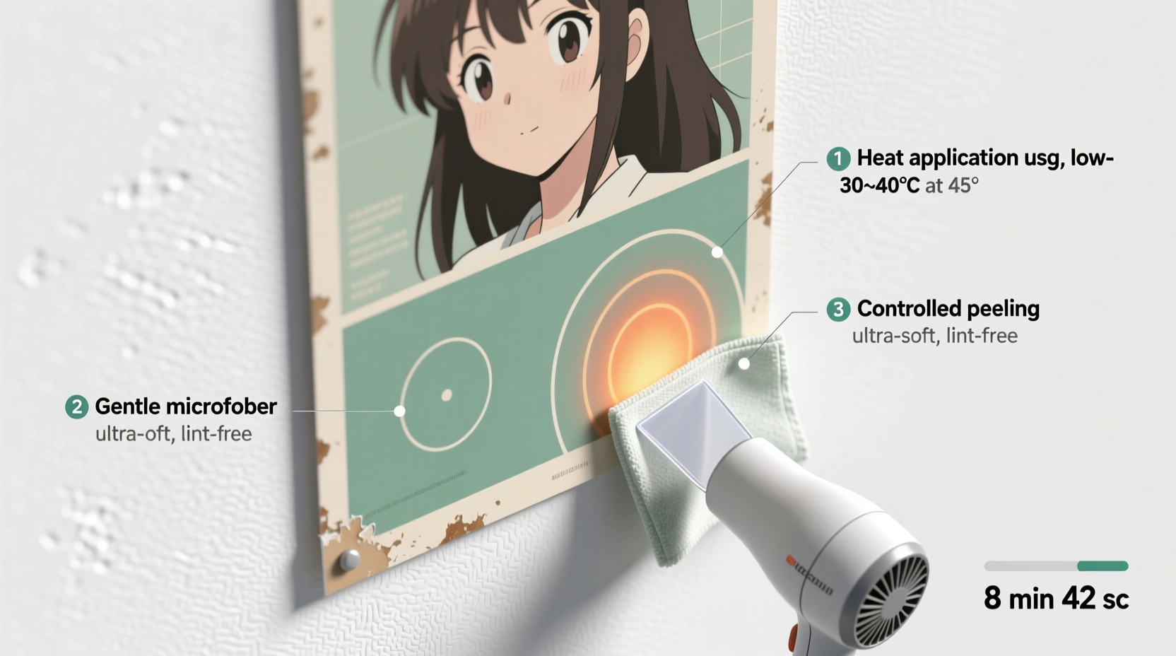 eco friendly cleaning remove anime poster glue safely