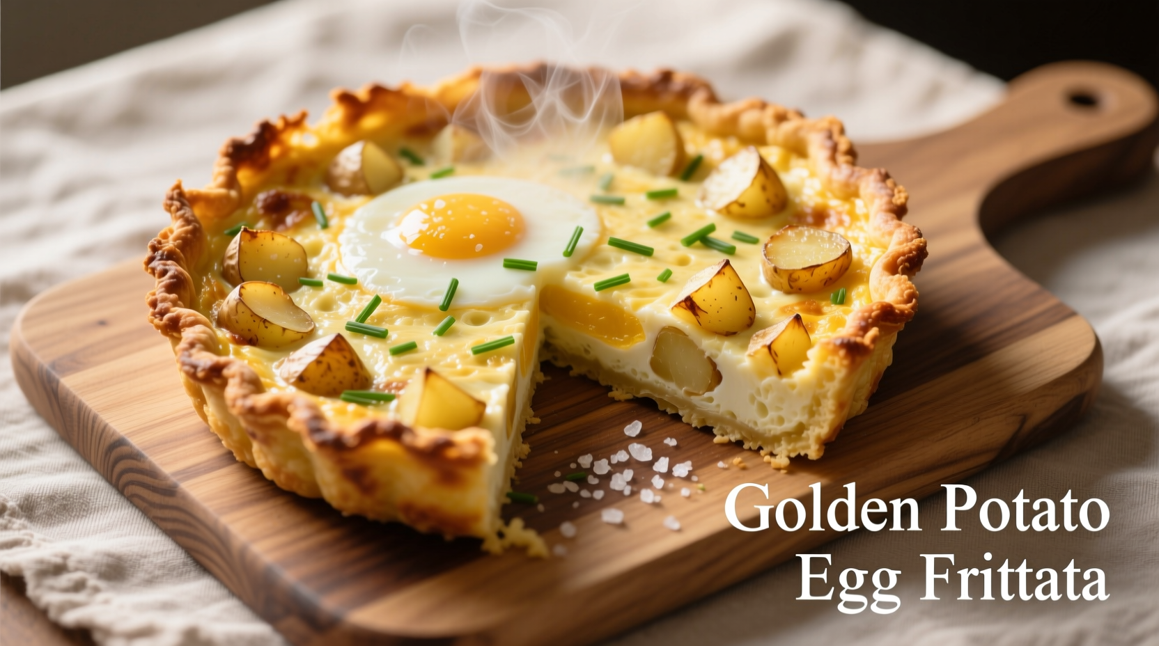 Golden potato egg frittata with crispy edges