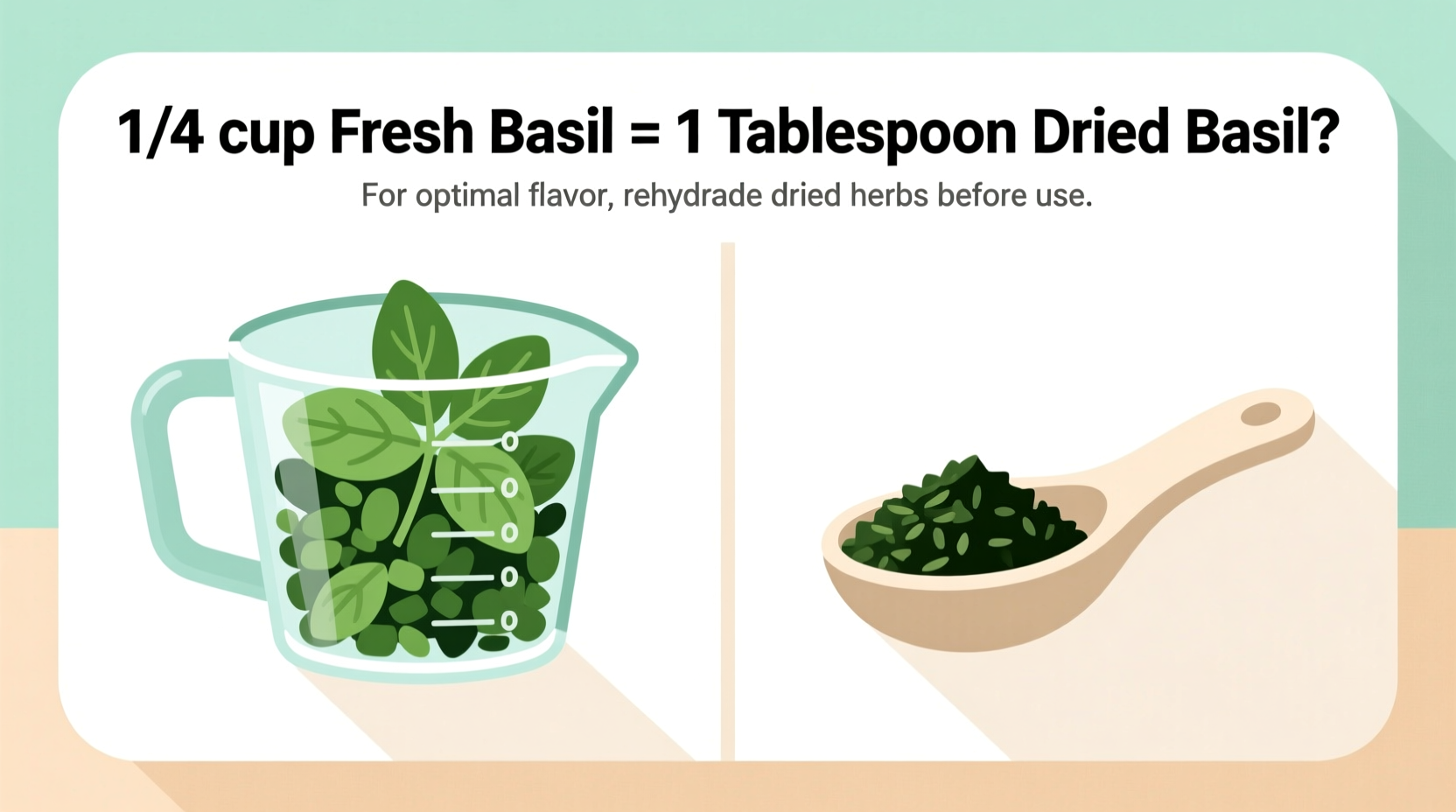 how much dried basil equals 1 4 cup fresh basil