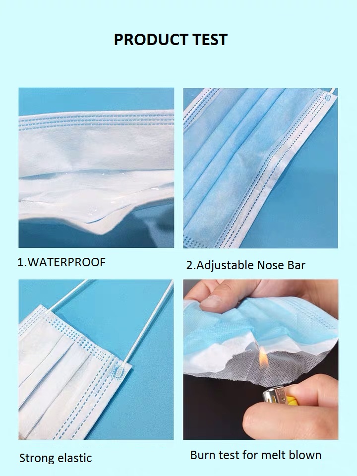 قناع وجه غير منسوج يمكن التخلص منه من مادة البولي بروبيلين مع حزمة من الألياف الكاملة للوجه من نوع 11r 100 1