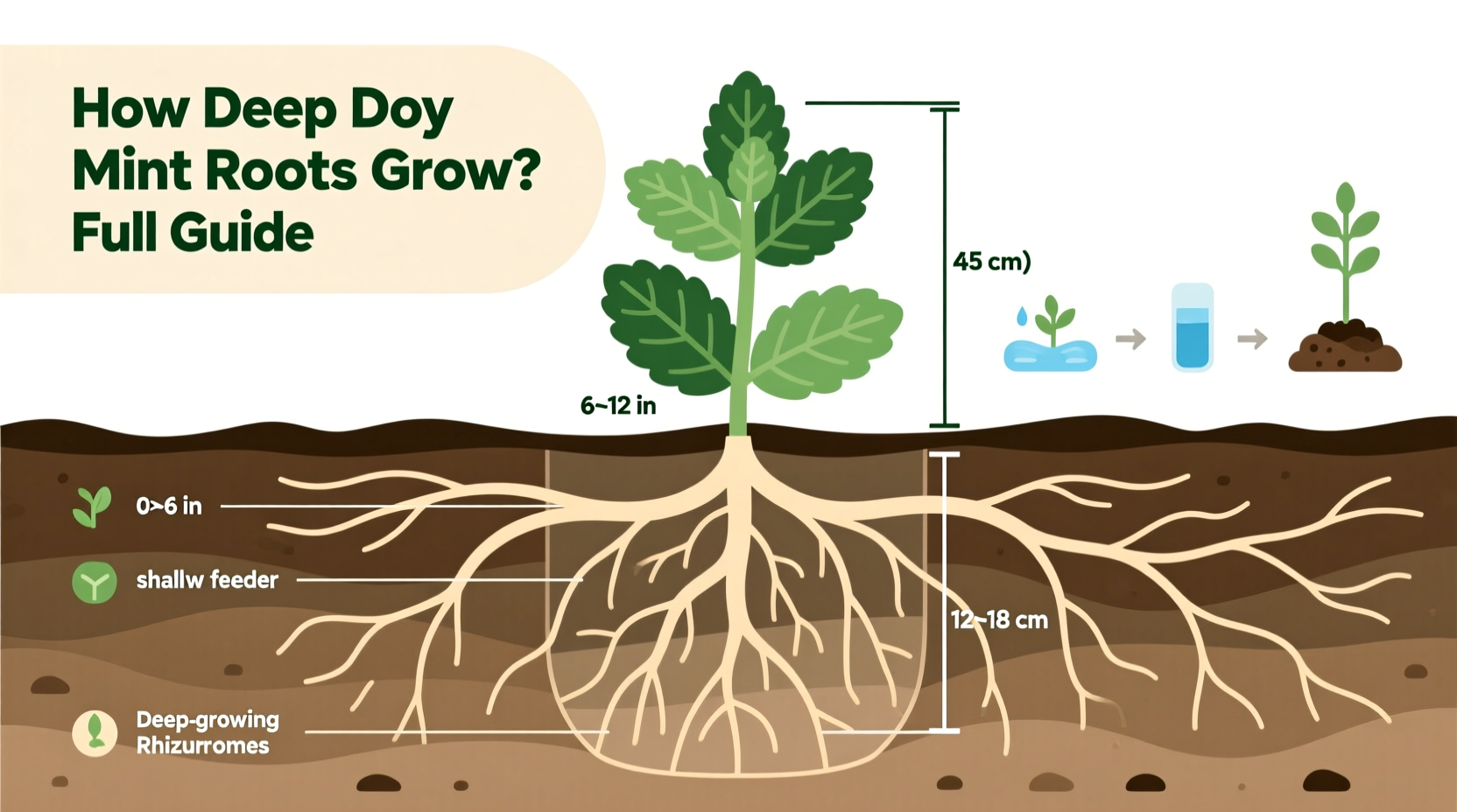 how deep do mint roots grow