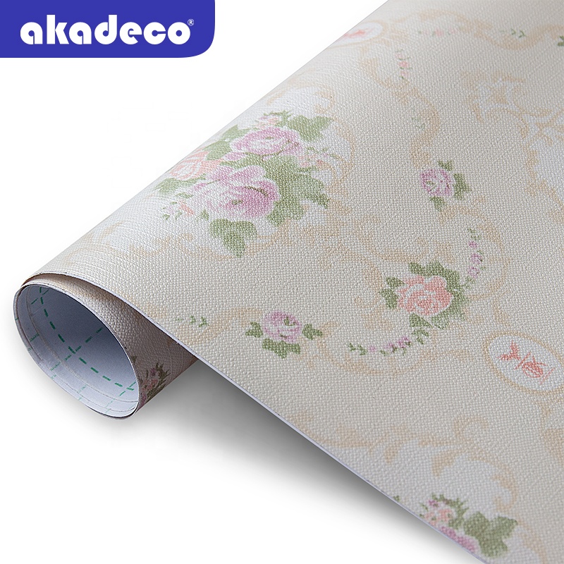 high quality EU REACH standard self adhesive waterproof bedroom TV background home decoration pvc wallpaper