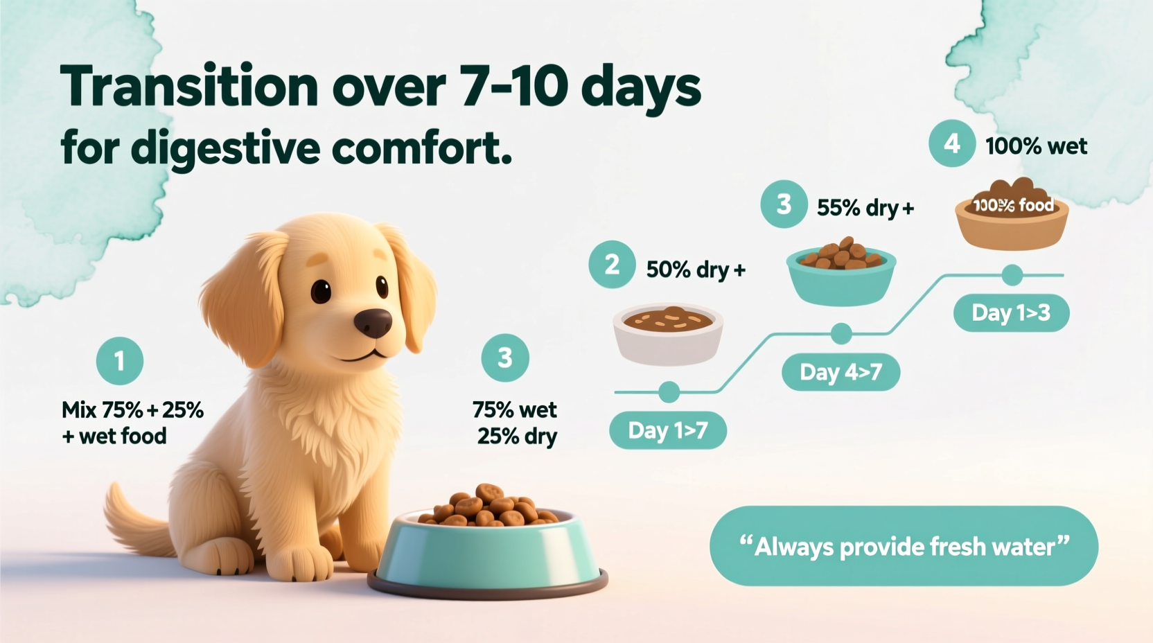 how to transition your puppy to wet dog food a step by step feeding guide for healthy growth
