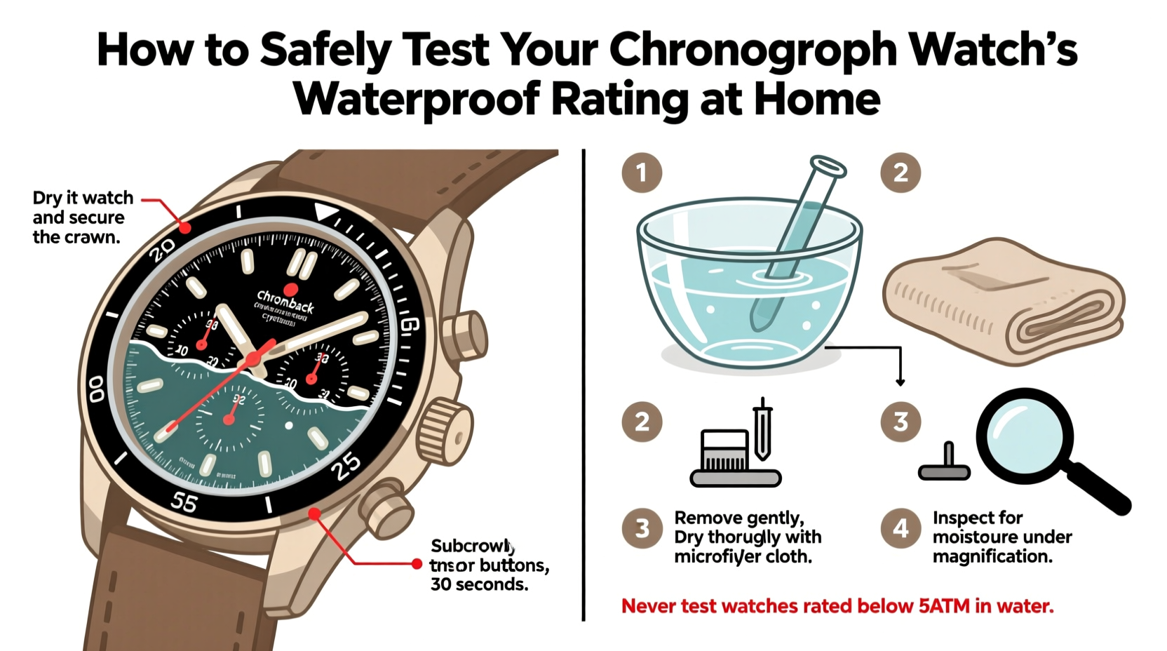 a practical guide to safely testing your chronograph watchs waterproof rating at home