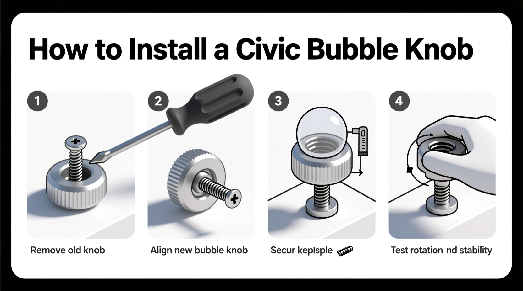 civic bubble knob install