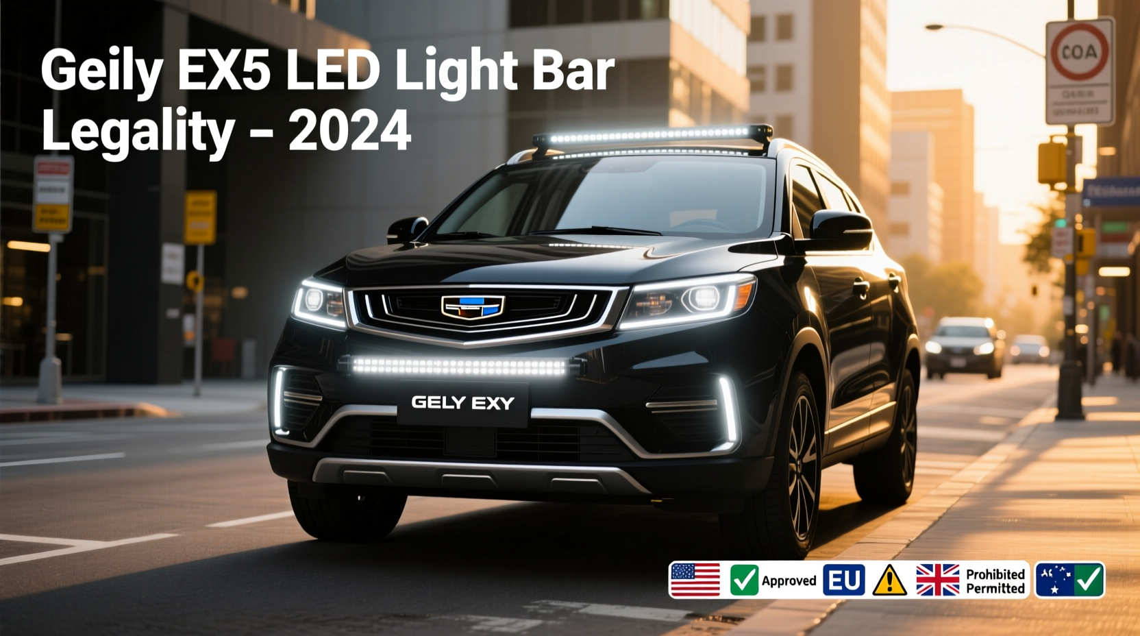 geely ex5 led light bar legality