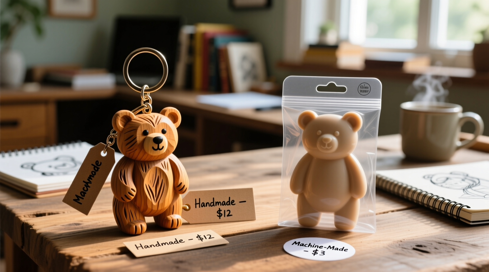 handmade bear keychain vs machine made is the extra cost worth it