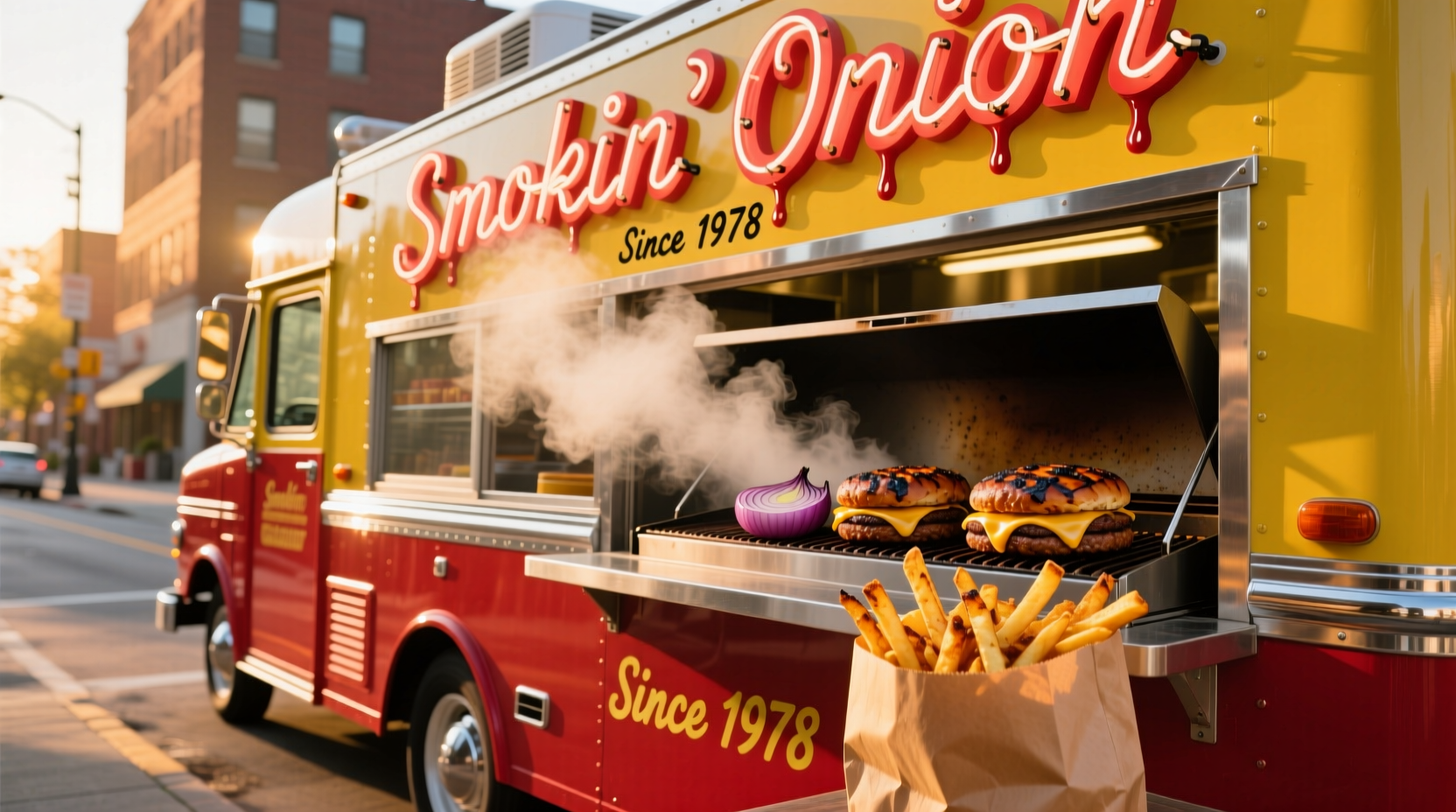 the smokin onion restaurant food truck