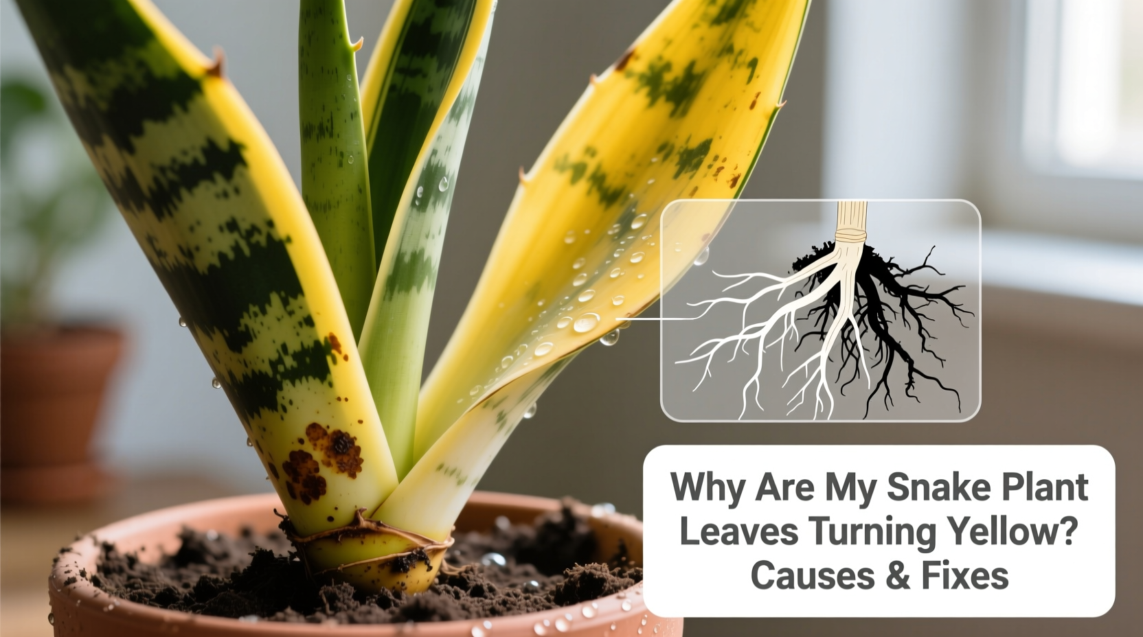 why are my snake plant leaves turning yellow causes fixes
