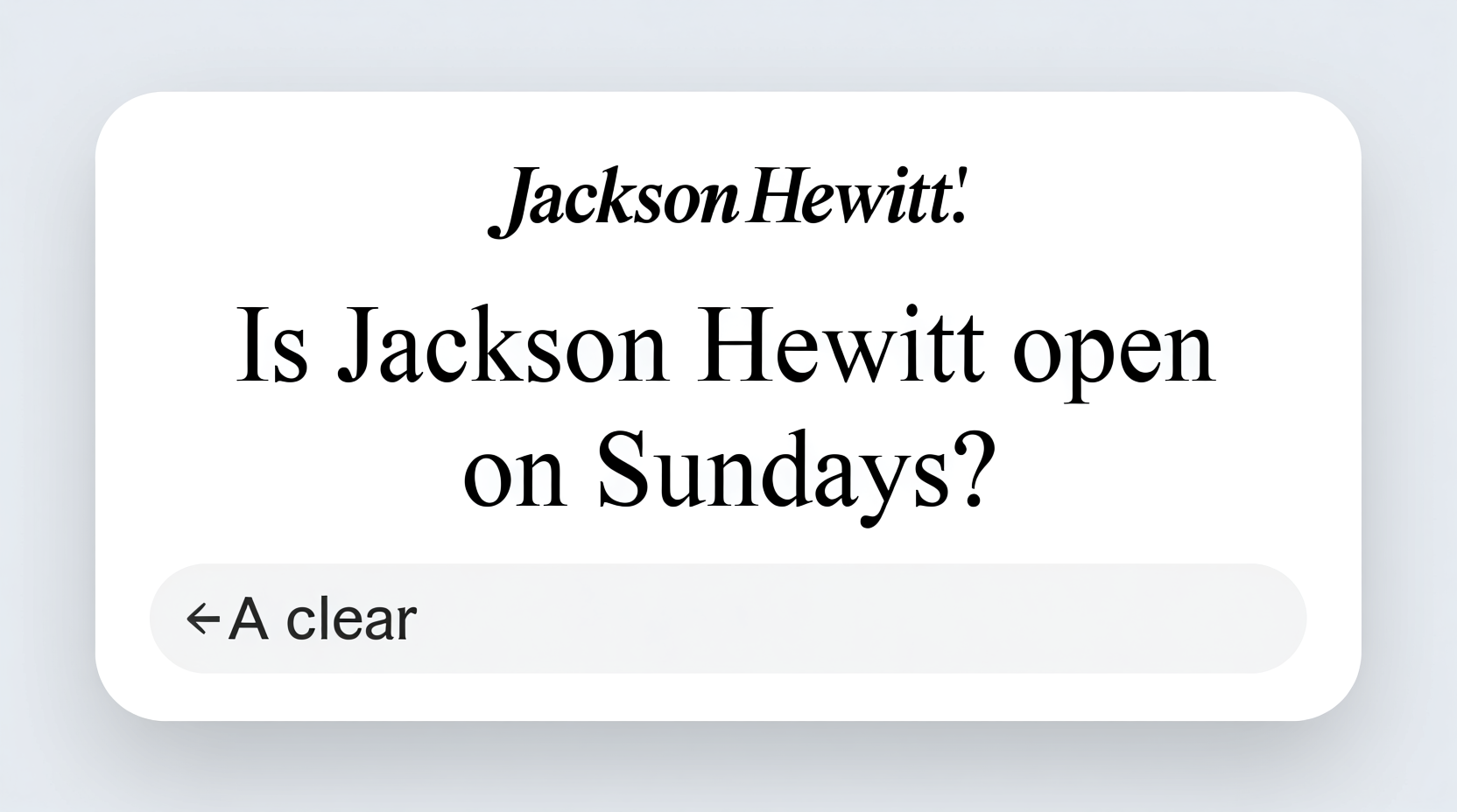 is jackson hewitt open on sundays