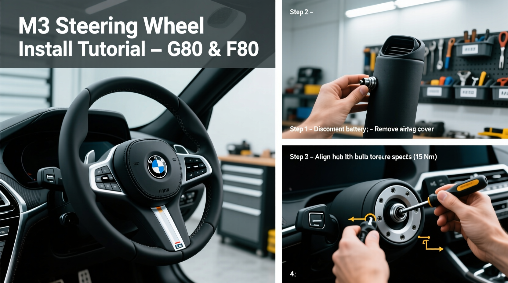 m3 steering wheel install tutorial