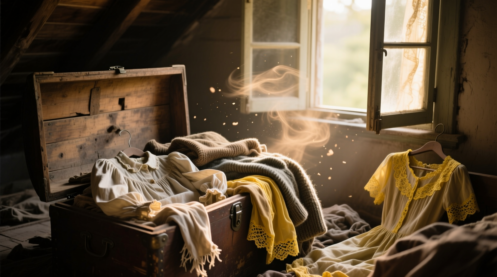 clear out the musty smell in old clothes or thrift stor