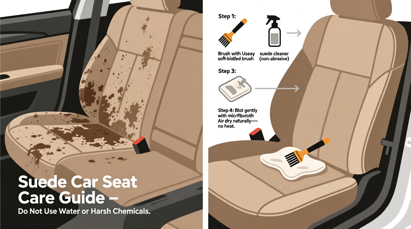 how do you clean suede car seats