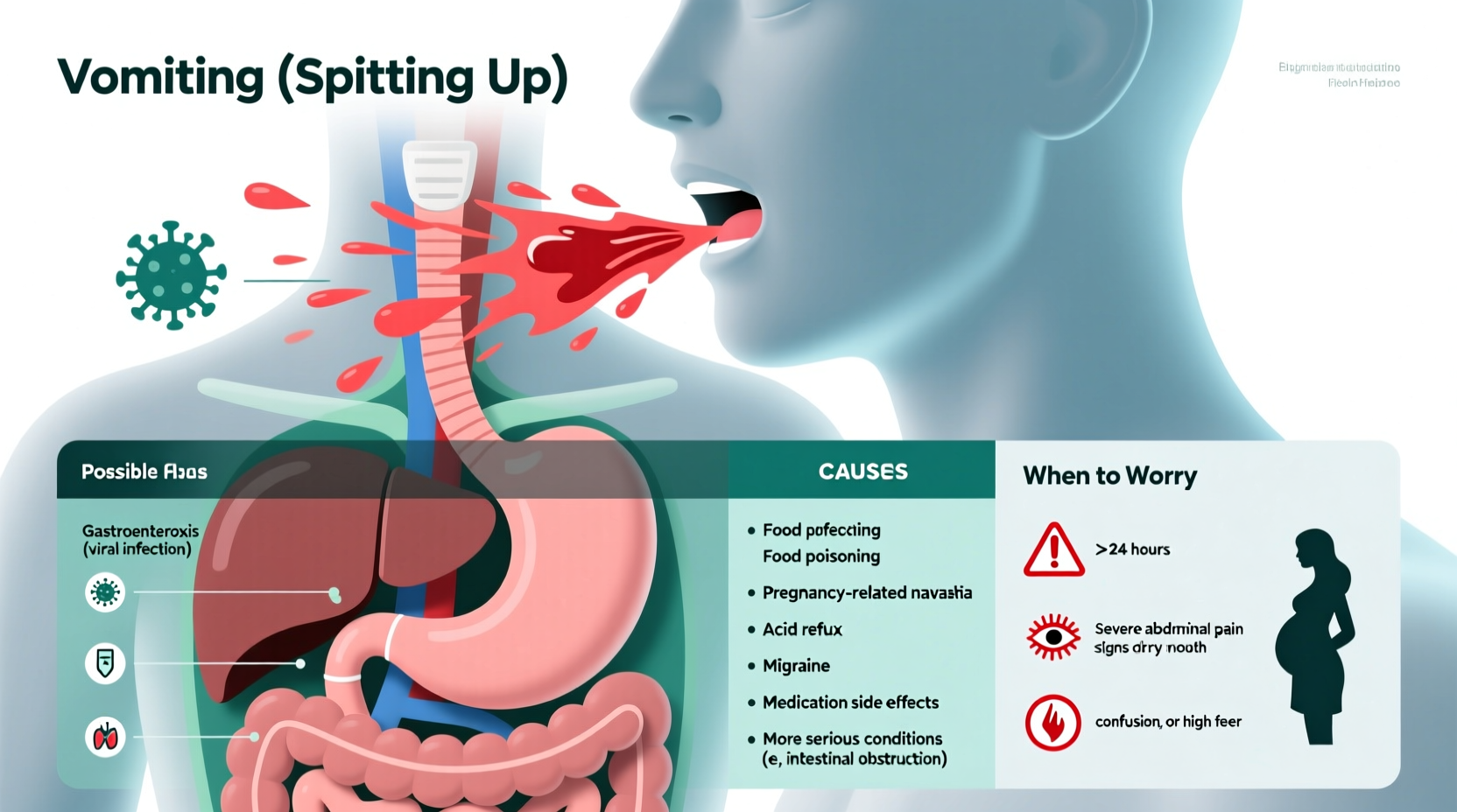 throwing up spit possible causes and when to worry