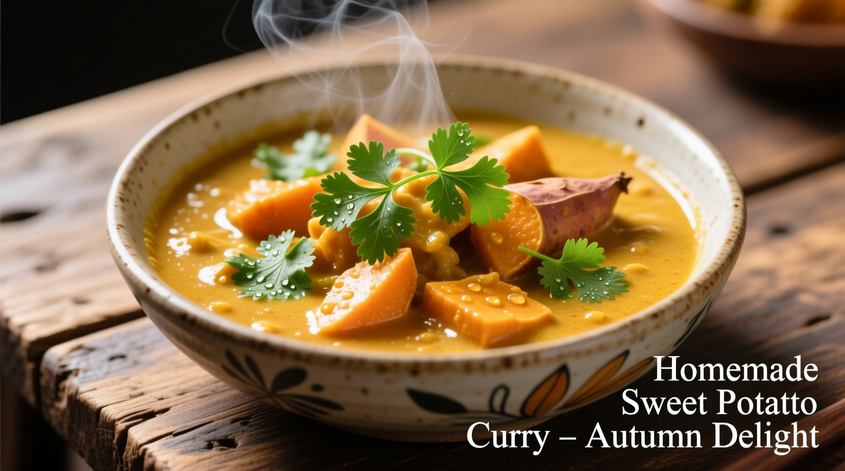 Goldenes Süßkartoffelcurry mit Koriander