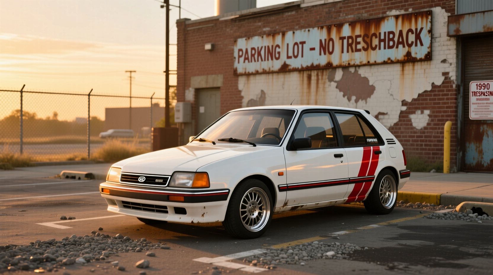 1991 Geo Storm hatchback in silver on city street