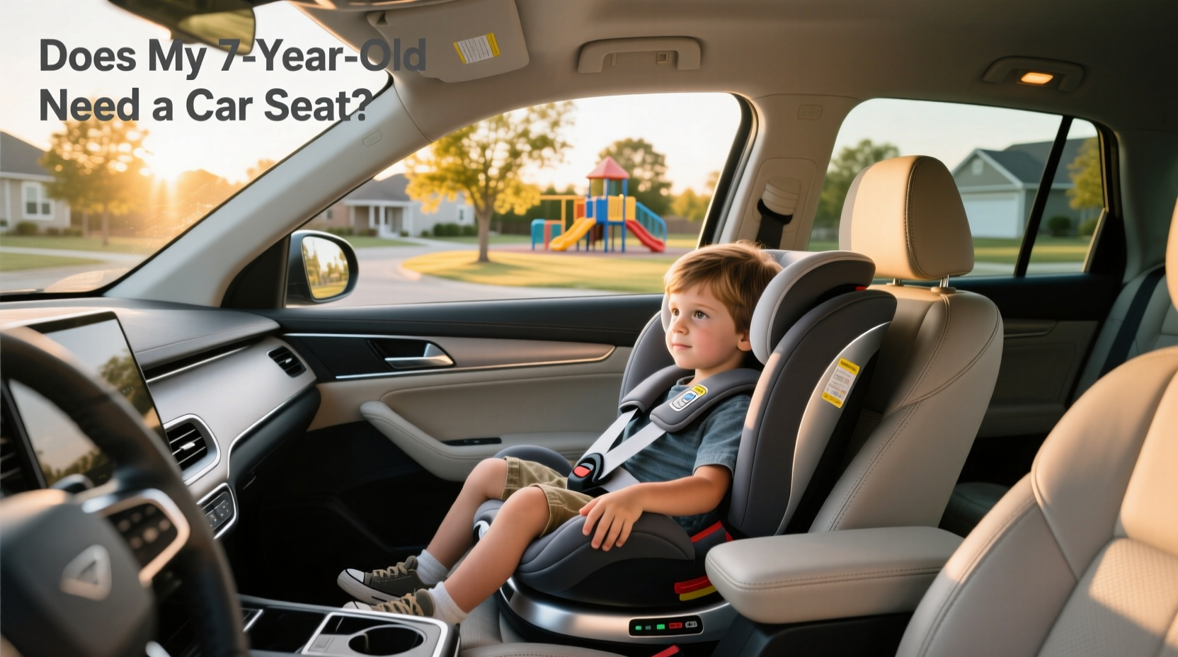 Close-up of a child safety harness in a toy car seat