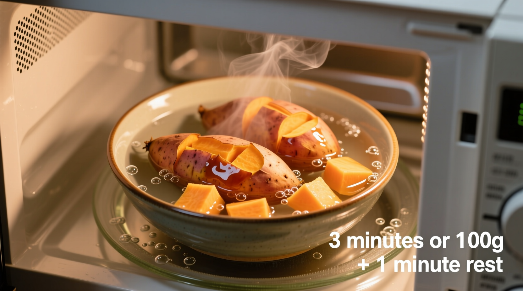 how to cook sweet potato in microwave with water