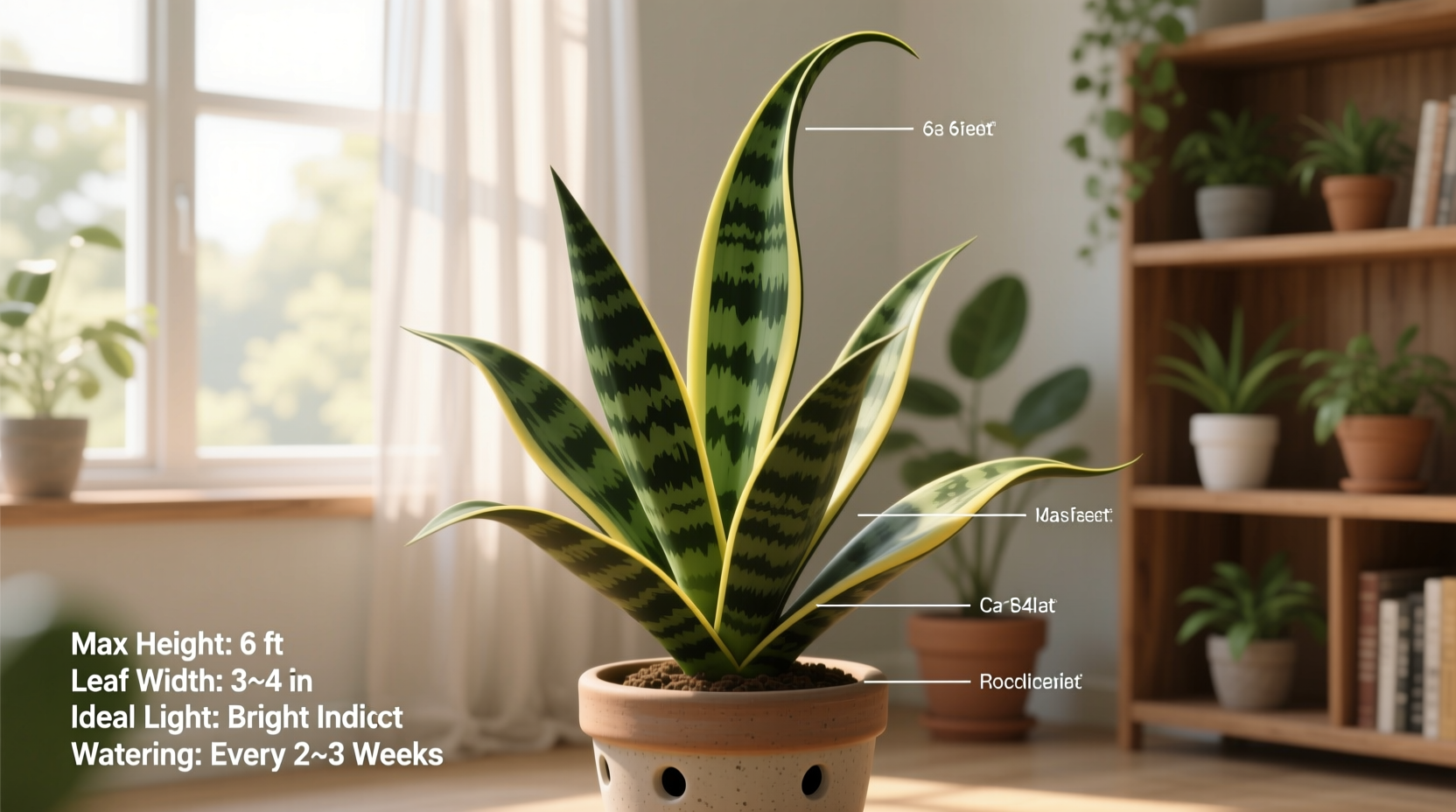 how big can a snake plant get