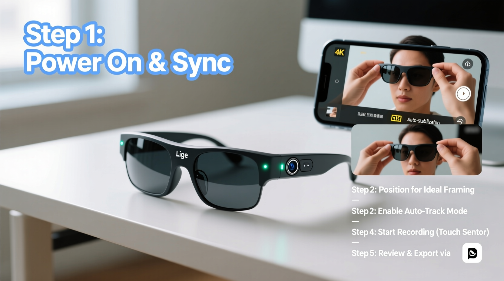step by step guide to recording high quality video with lige smart sunglasses