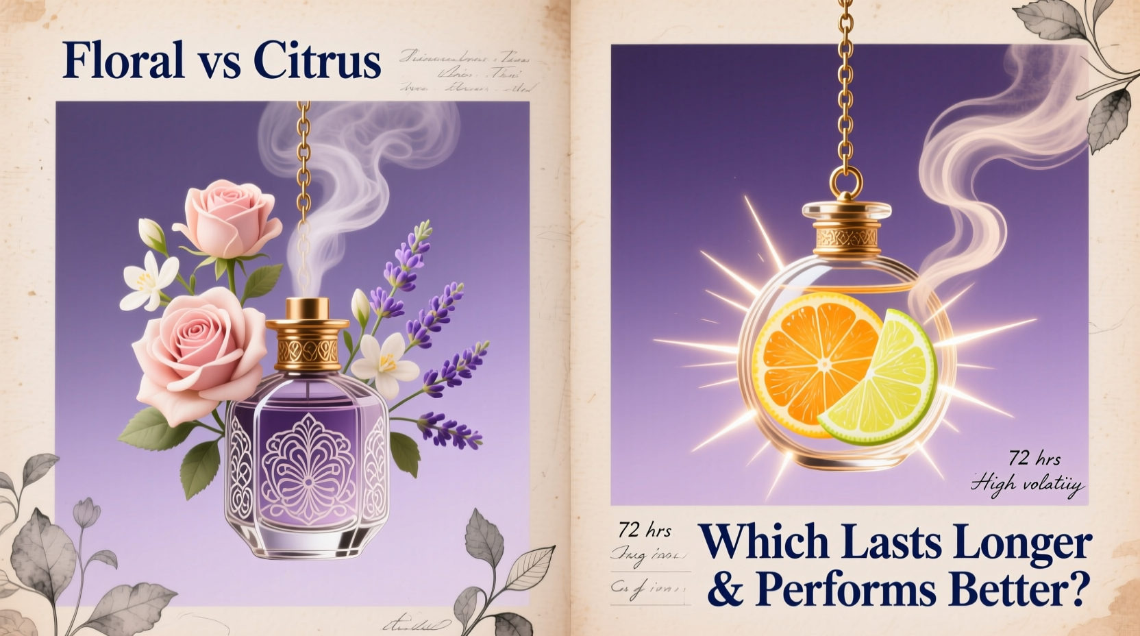 floral vs citrus hanging perfume