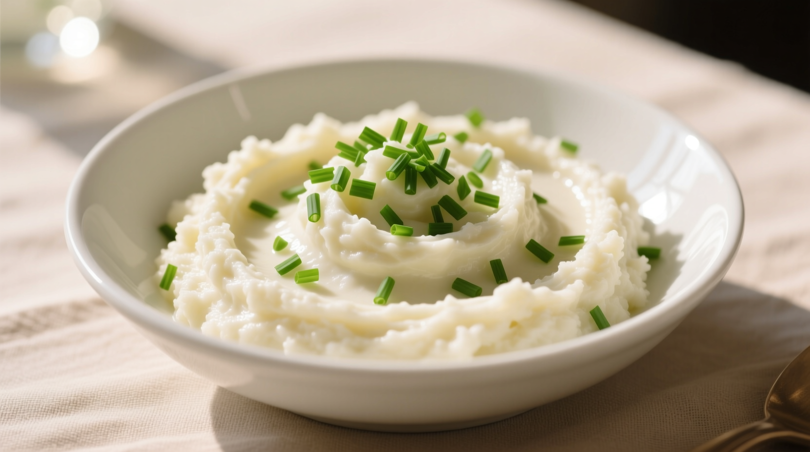 Blumenkohl-Püree mit Schnittlauch garniert