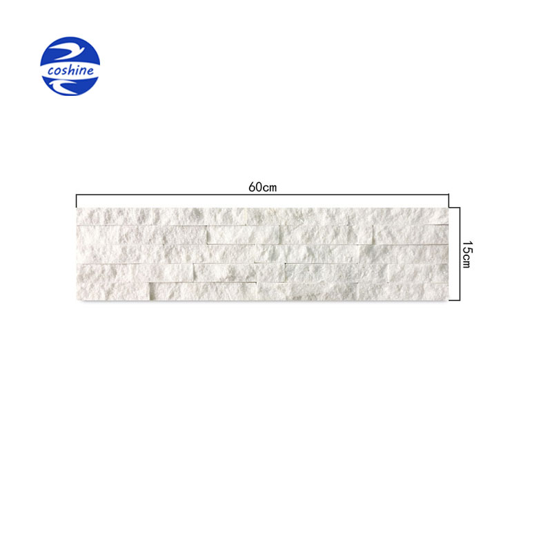 Wall cladding slate pencil natural stone white natural quartz stone