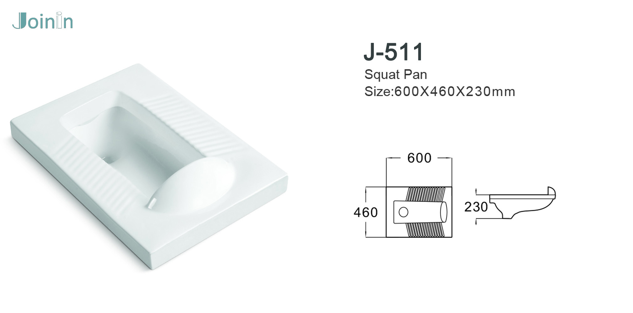 JOININ cheap Squat Pan WC Bathroom Ceramic toilet Floor  mounted toilet (J511)