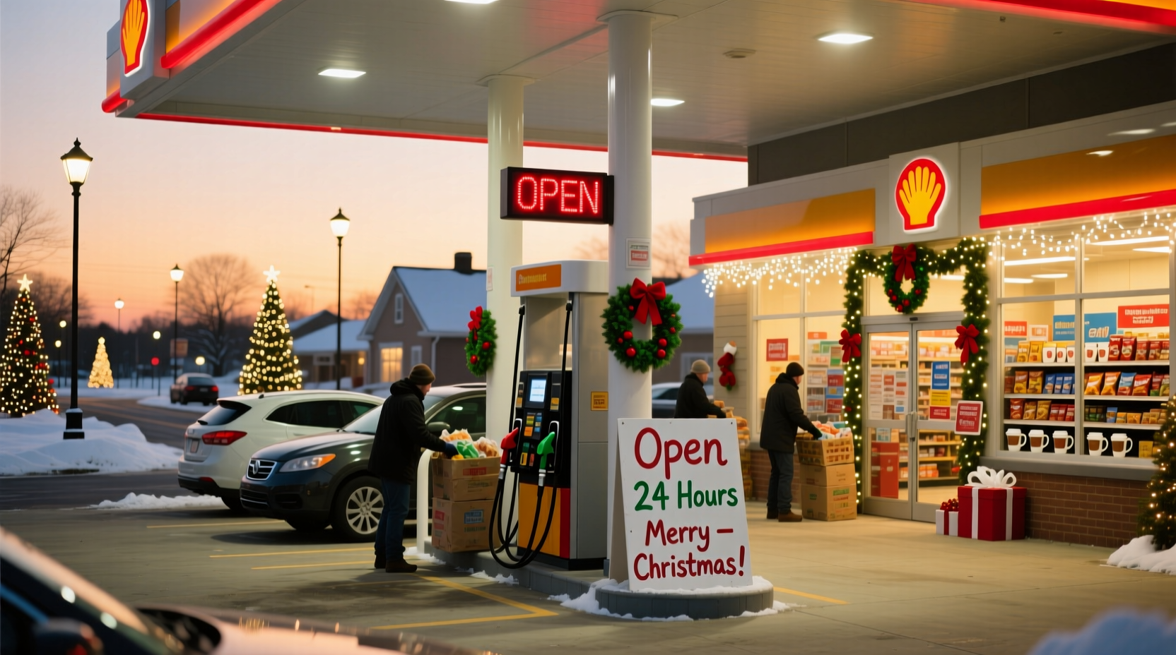 is the gas station open on christmas