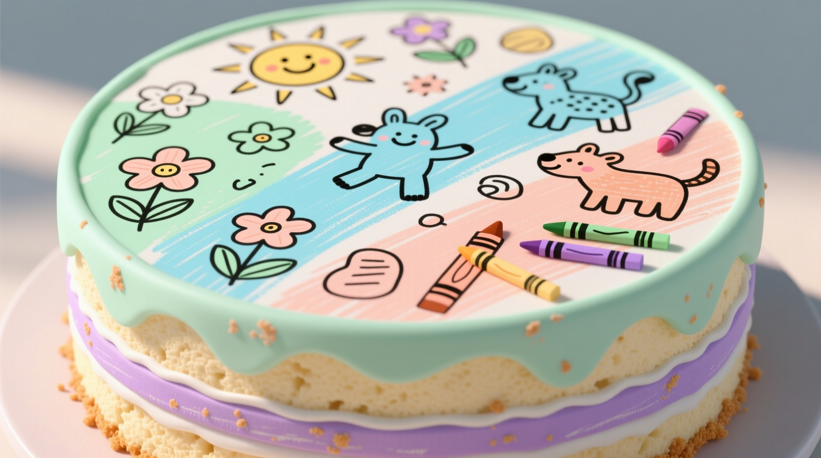 decorate a cake using a coloring book page