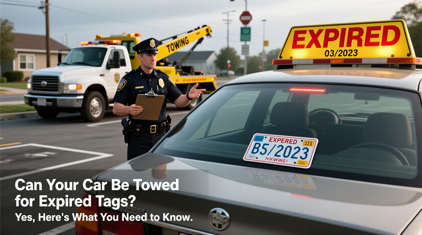 can your car be towed for expired tags