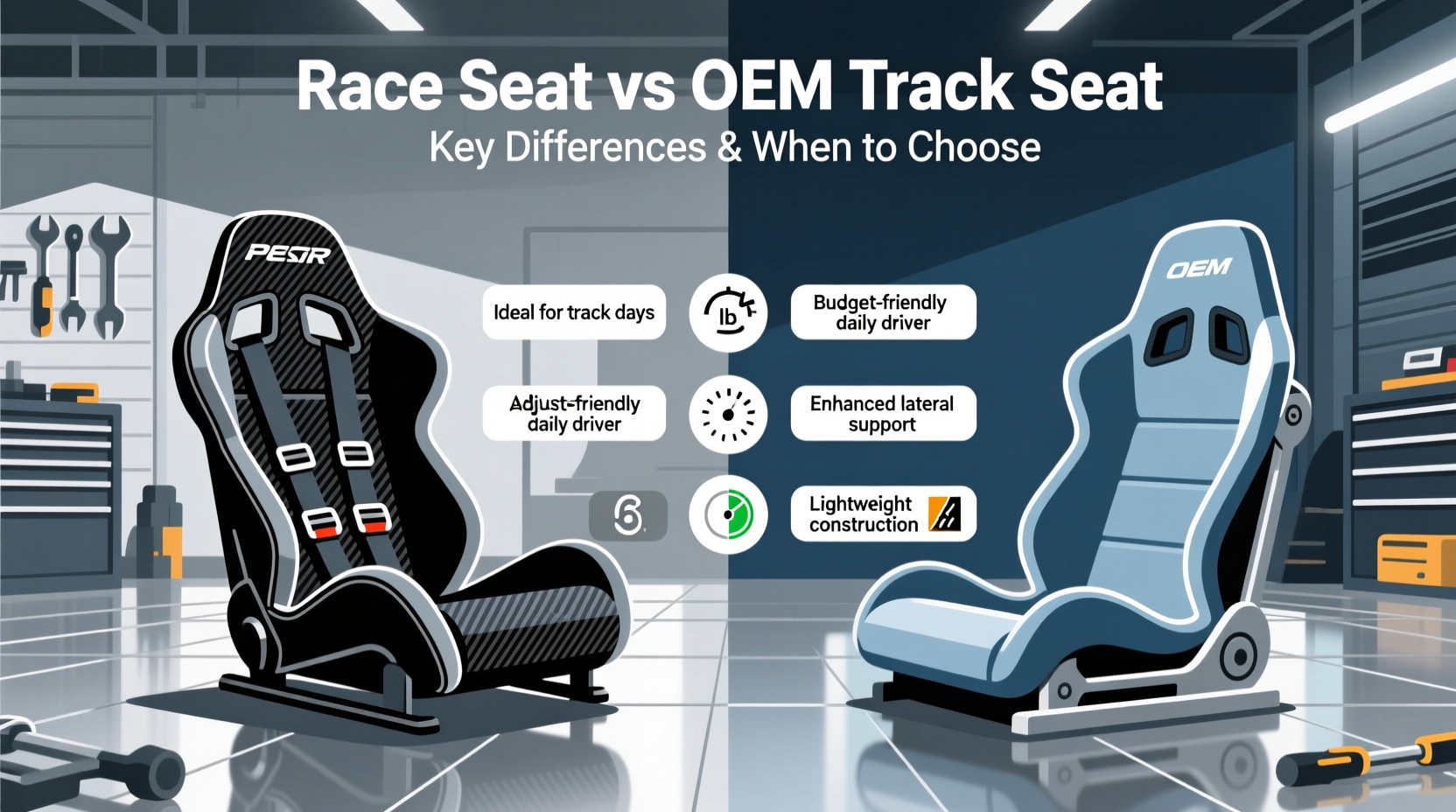 Race Seat vs OEM Track Seat: Key Differences & When to Choose