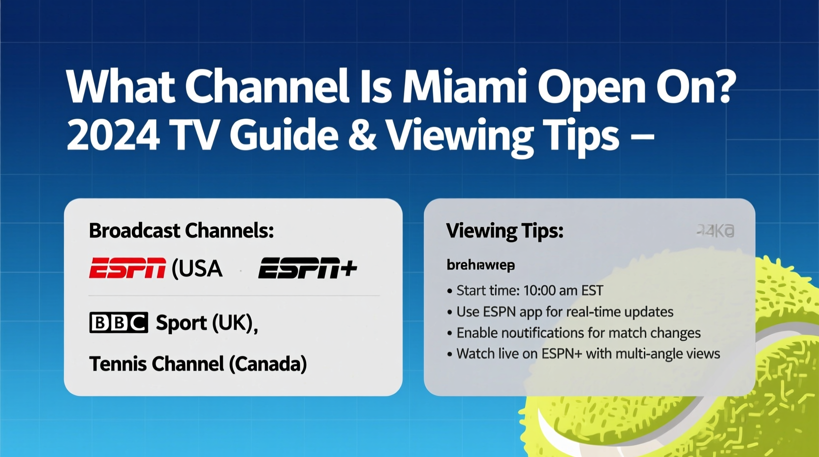 what channel is miami open on