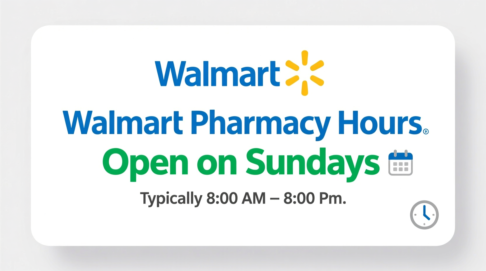 is wal mart pharmacy open on sundays