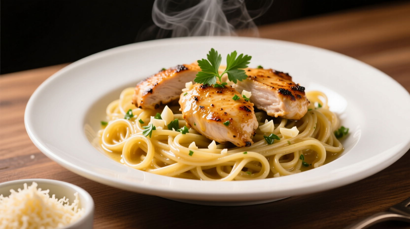 butter garlic pasta with chicken