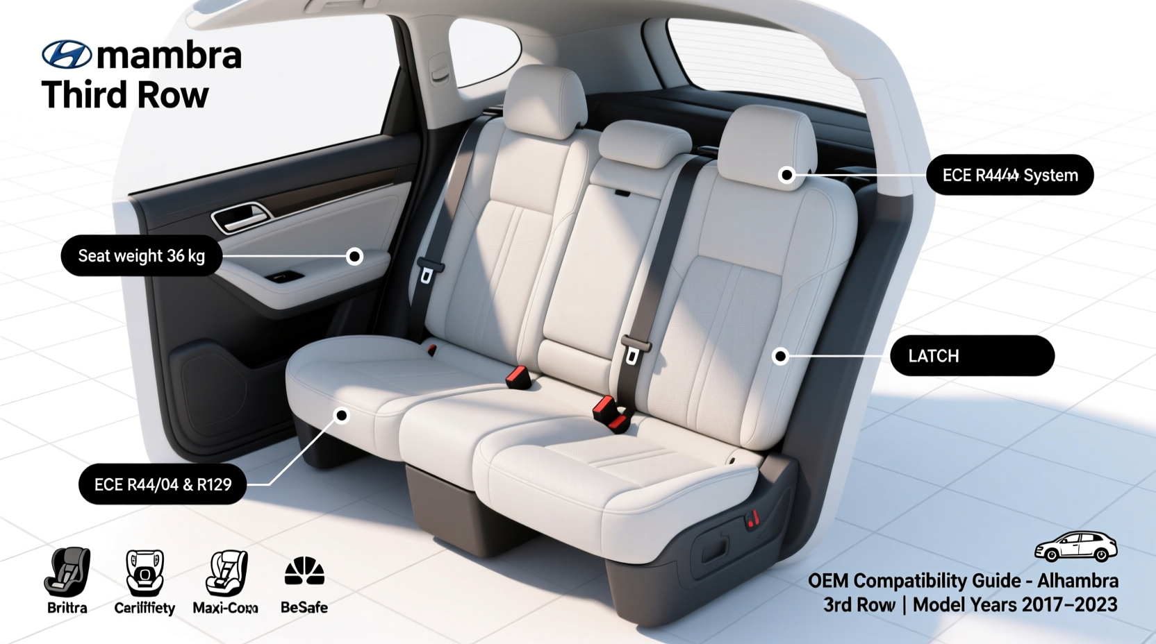 alhambra third row car seat