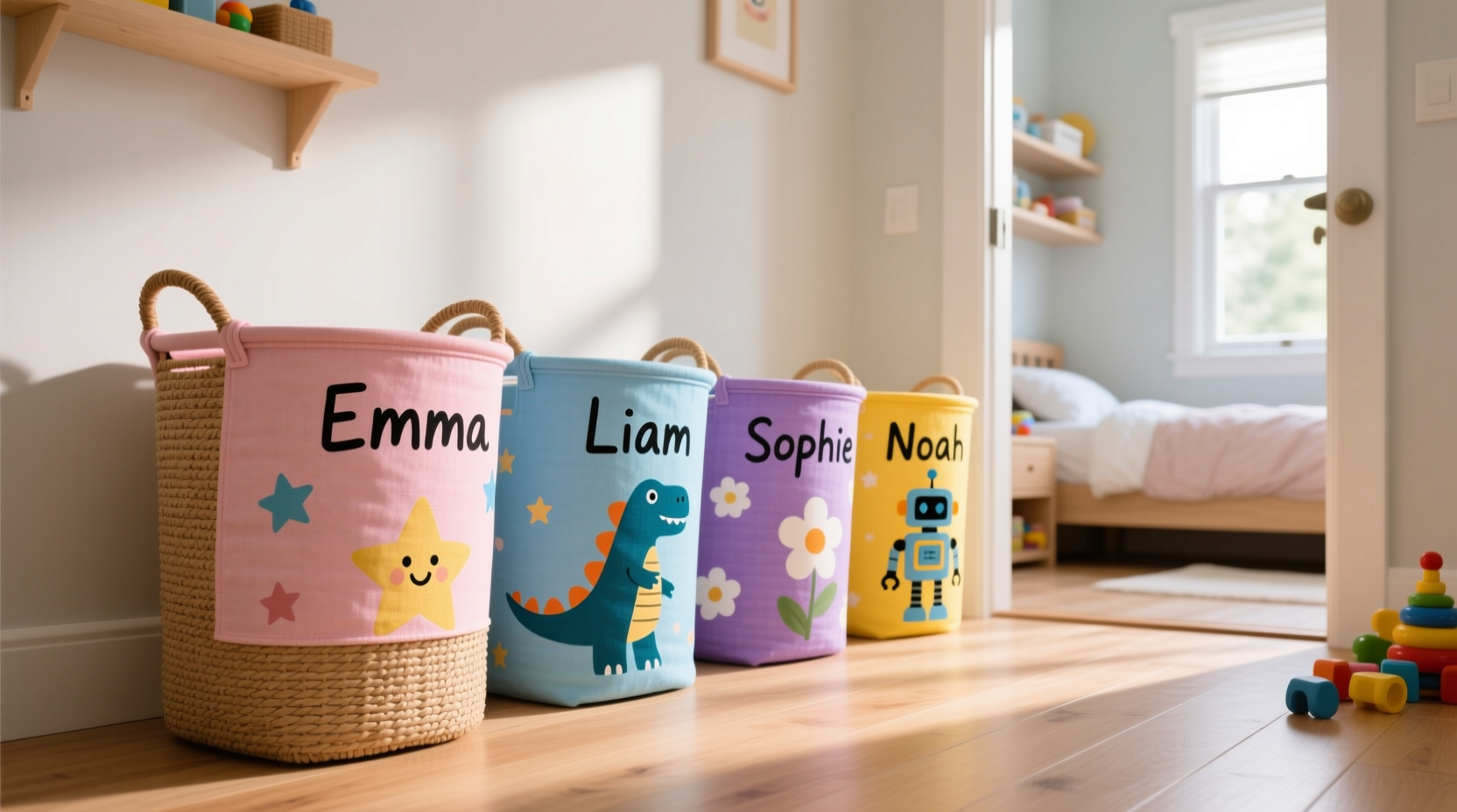 quick tip use one laundry basket for each kid