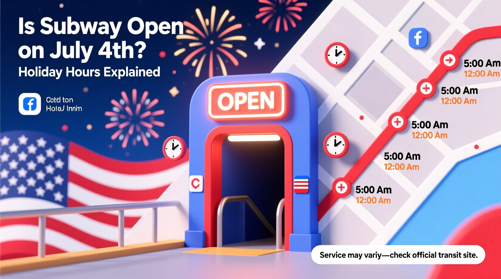 is subway open on july 4th