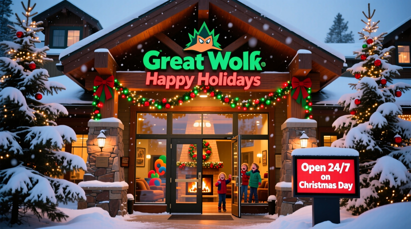 is great wolf lodge open on christmas