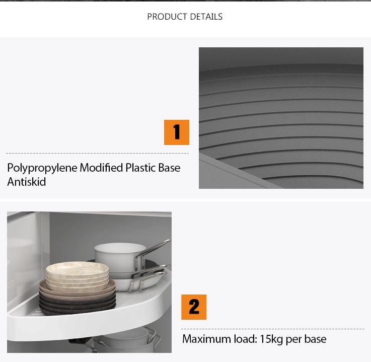Storage Under Sink Pull Out Basket PP Modification Plastic Bases Corner Pull Kitchen Larder Cabinet Corner Swing Tray