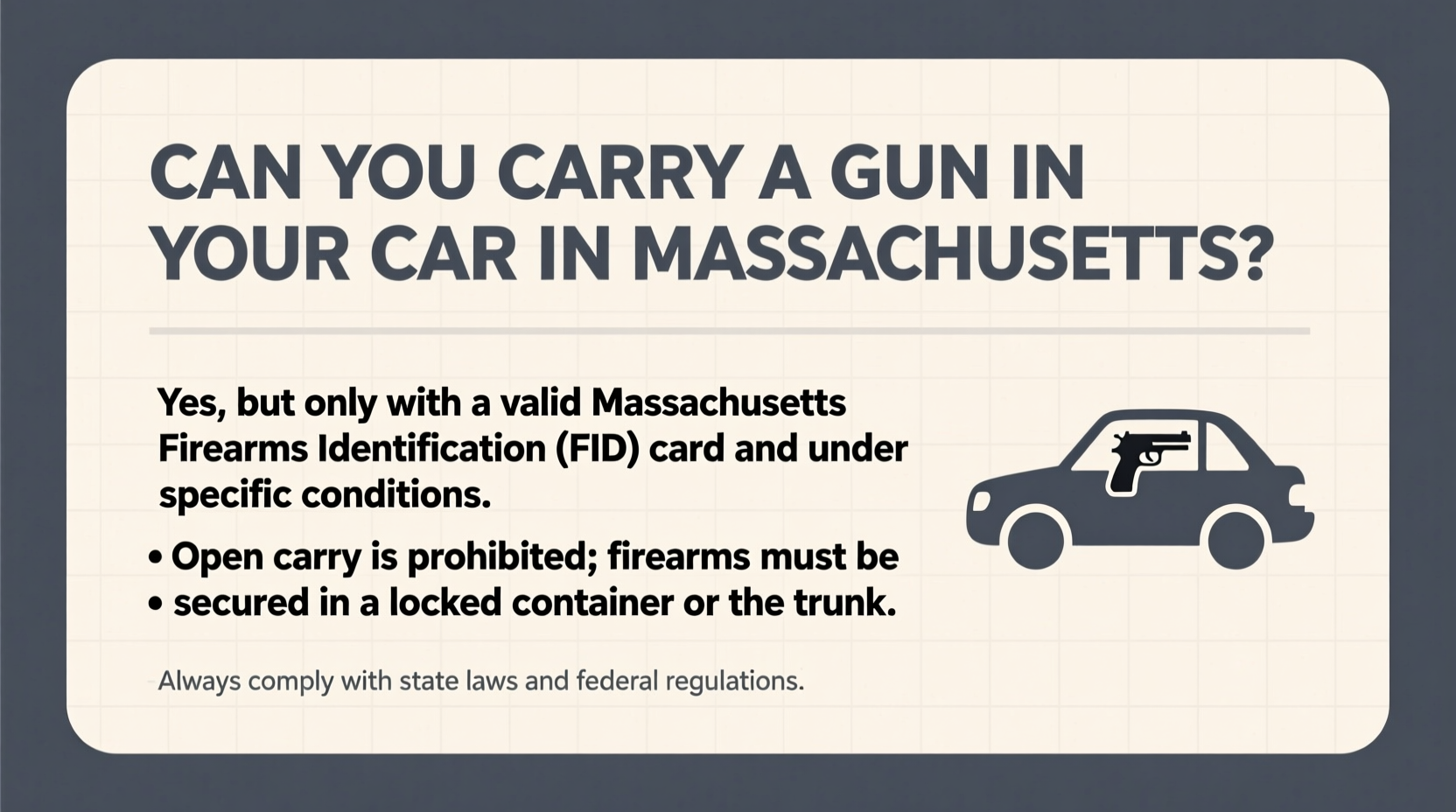 can you carry a gun in your car in massachusetts
