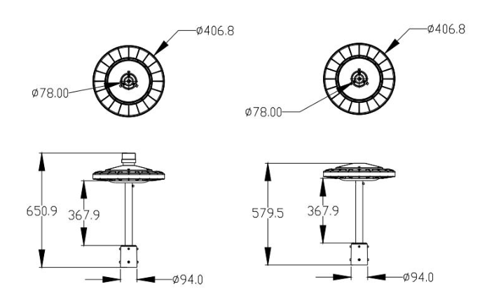 ETL IP65 100W LED Post TOP Light 130lm/w Dusk to Dawn Garden Light 80W