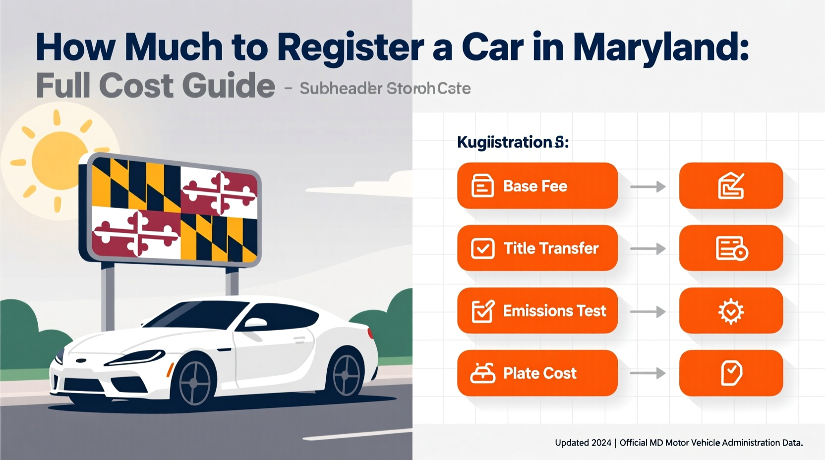 how much to register car in maryland