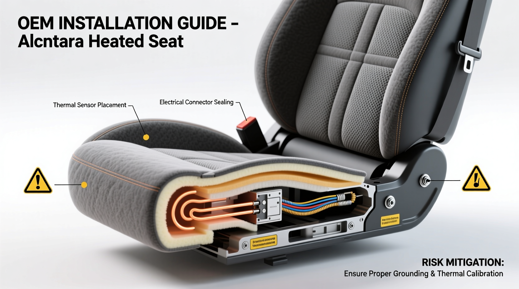 alcantara heated seat install