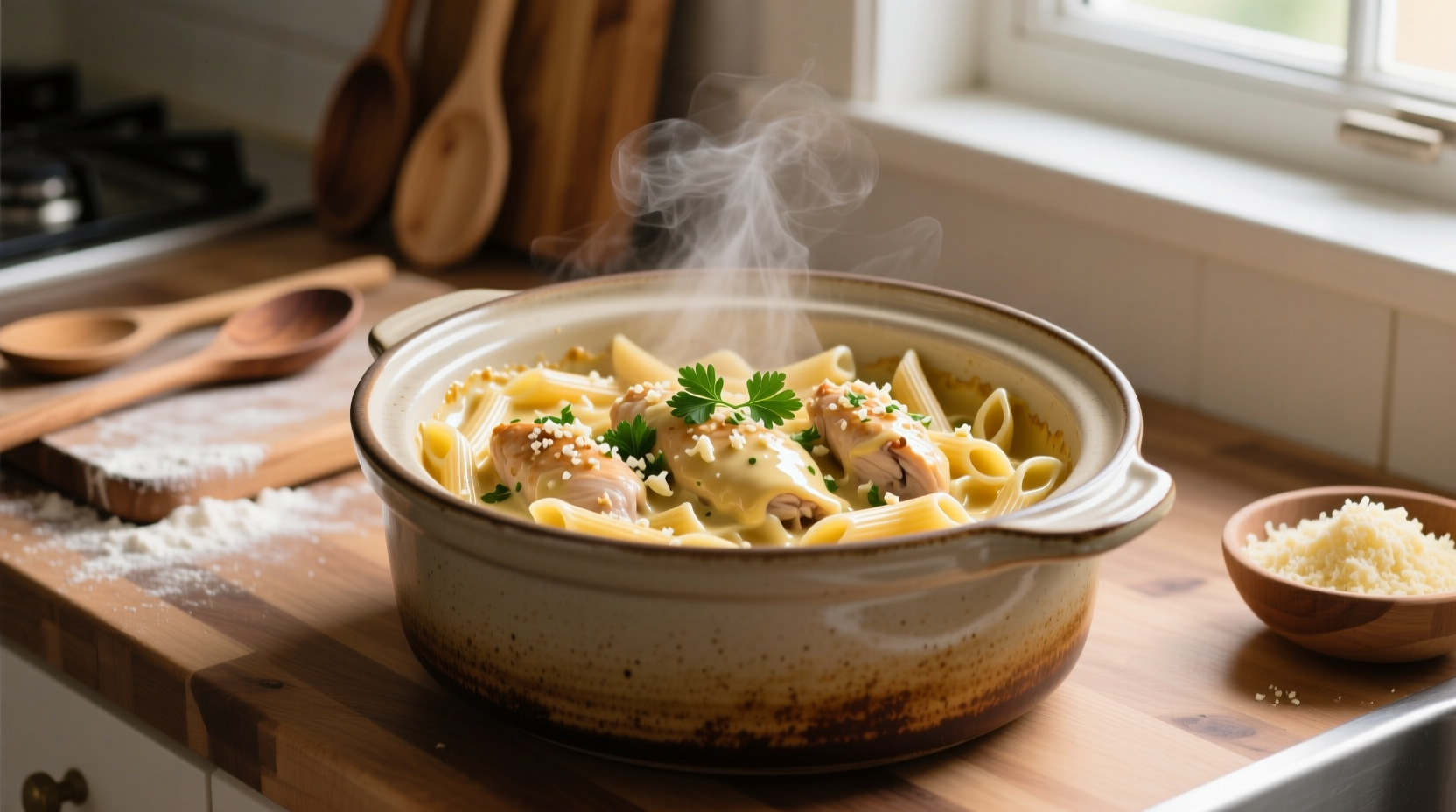 garlic parm chicken pasta crock pot