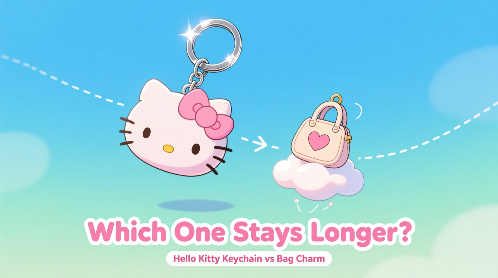 hello kitty keychain vs bag charm which one actually stays on your bag longer