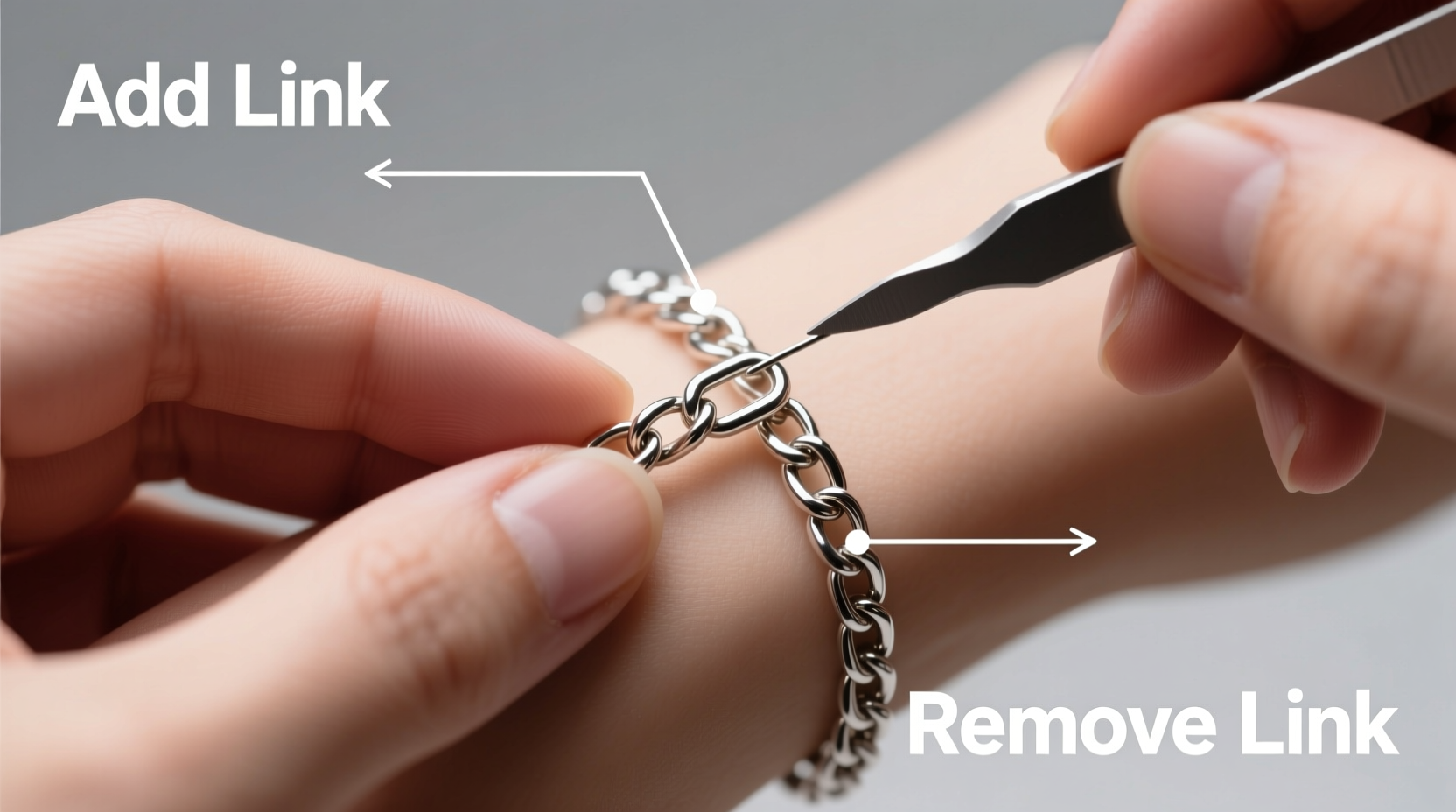 step by step guide to perfectly adjusting the size of your chain link bracelet